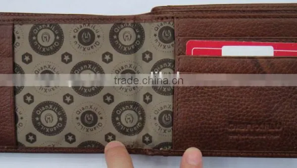 Fashion Coffee Cowhide Skin Genuine Leather Purse Men Wallet photo-2