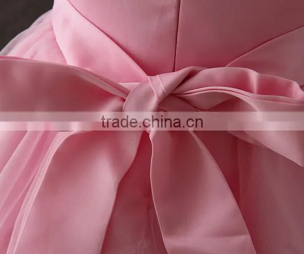 2017 Girls Dresses Children Frocks Designs Pink Lovely Bow-knot Vietnam 1 Year Baby Girl Dresses Images First Communion Dresses photo-6