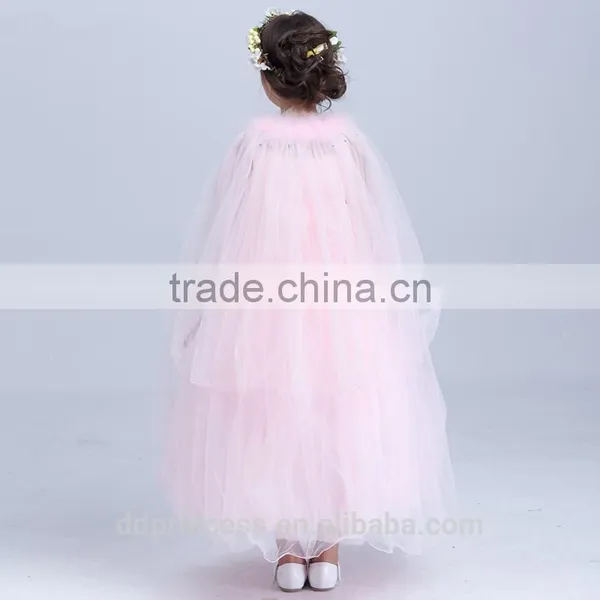 Gauze Baby Girl Wedding Dress Mesh Long Dress Puffy Wedding Dress White photo-3