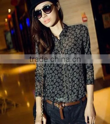 Latest Shirt Designs Wholesale Lady Chiffon Shirt