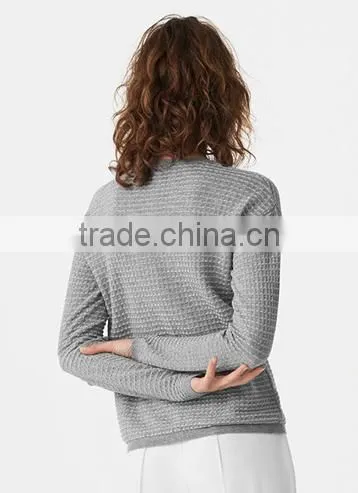 Womens Open Front Wool Custom Button up Cardigan Bamboo Sweater With Wholesale Price photo-3