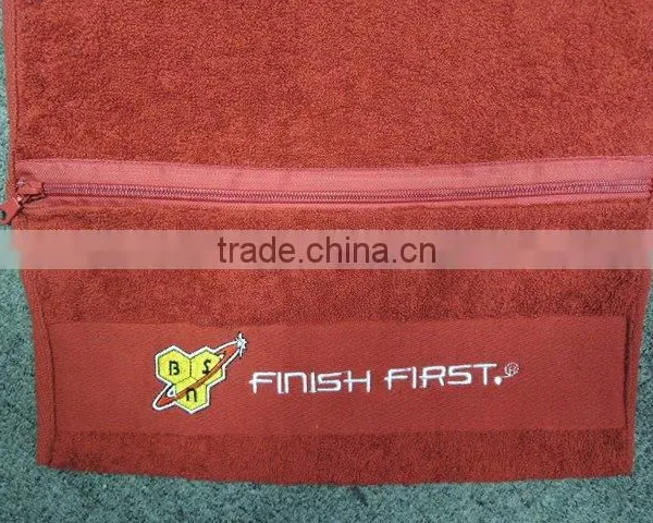 100 Cotton Customized Zipper Pouch Gym Towels photo-5