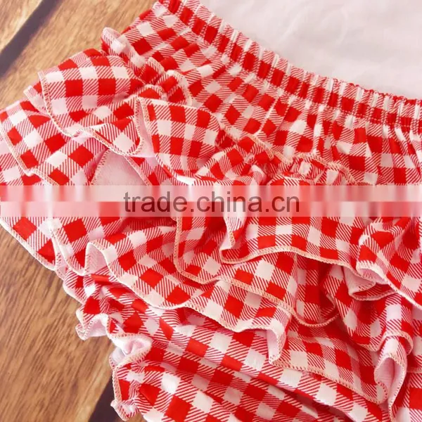Toddler Girls Red Plaid Romper photo-5