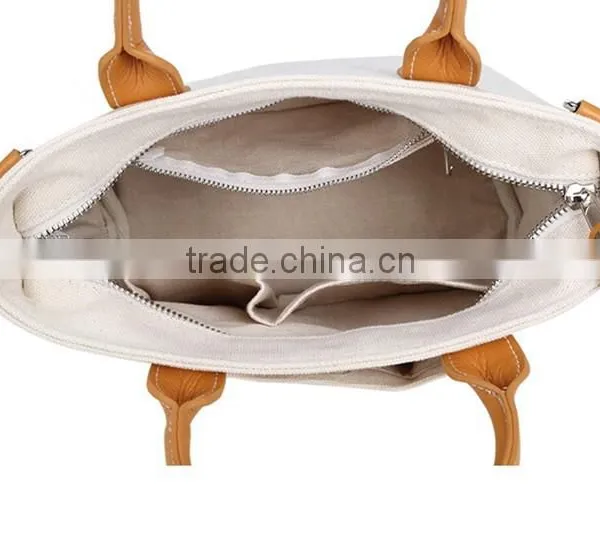 New Arrival Wholesale Women Canvas Bag Shoulder and Rope Handle Beach Bag photo-4
