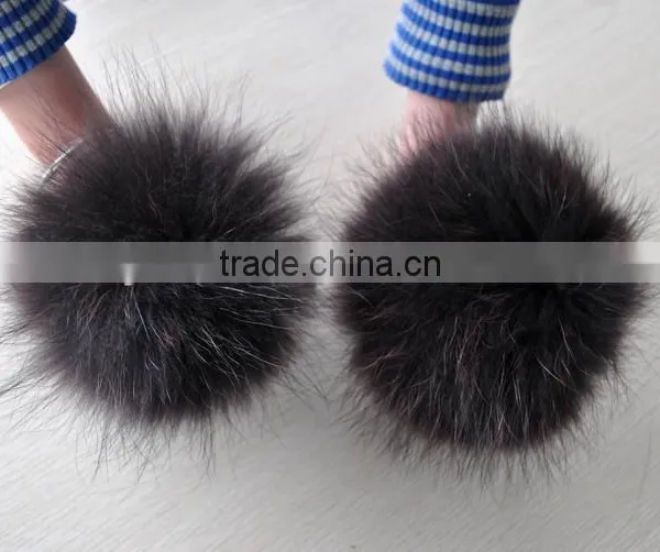 YR892 Hot Hot Cute Raccoon Fur Pom Poms Fur Balls photo-2
