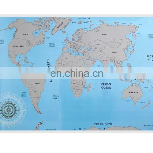 SCRATCH OFF ATLAS World Map Globe Countries Travel Log Poster Journal Accessory SG002