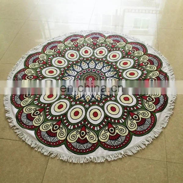 M0050 Micro Fiber Round 'Roundie' Beach Towel With Tassels photo-2