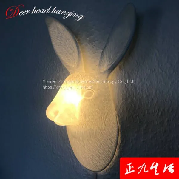 Creative Nordic Style Retro Simulation Animal Deer Head Wall Hanging Decorations Indoor Crafts Decoration Wholesale Market LED Light
