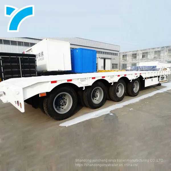 Made in China Gooseneck Low Platform Semi Low Flatbed Trailer Lowbed Truck Trailer for Sale photo-5