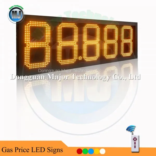RF Wireless Control Outdoor 12inch 88.888 Yellow LED Digital Gas Price Sign