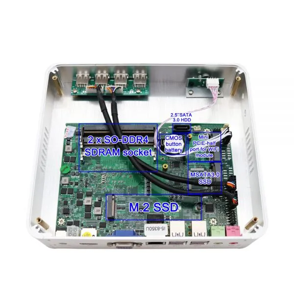 Eglobal Fanless Computer Freeshipping Mini PC Intel Core i3 7100U UHD Graphics 620 Support Max 16GB Memory Office Computer photo-5