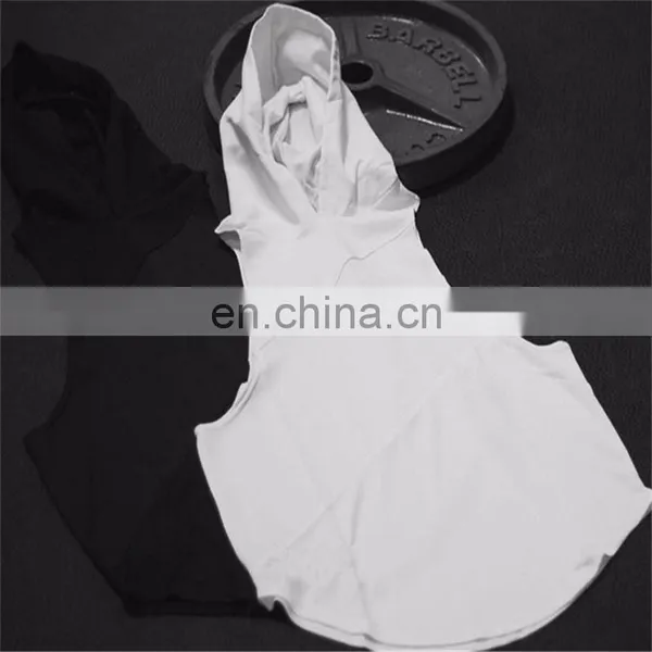 Men's Muscle Drop Armhole Gym Gentleman Bodybuilding Stringer Cotton Hoodie Tank Tops photo-3