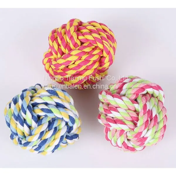 Hot Sale Pet Supplies Toy Teaser Ball Cotton Tie Knots Ball Pet Interactive Toys photo-2