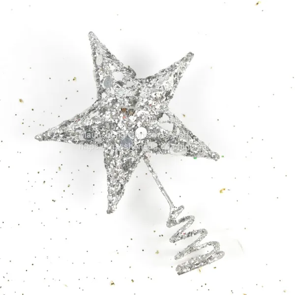 Five-pointed Star Iron Ornaments Tree Top Star Sequins Vertical Five-pointed Star Christmas Decoration Supplies photo-4