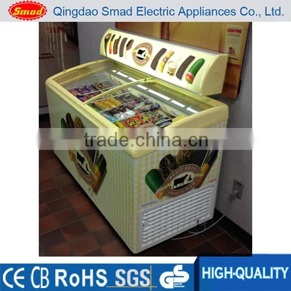 300L Ice Cream Freezer Glass Door Freezer Display Freezer photo-2