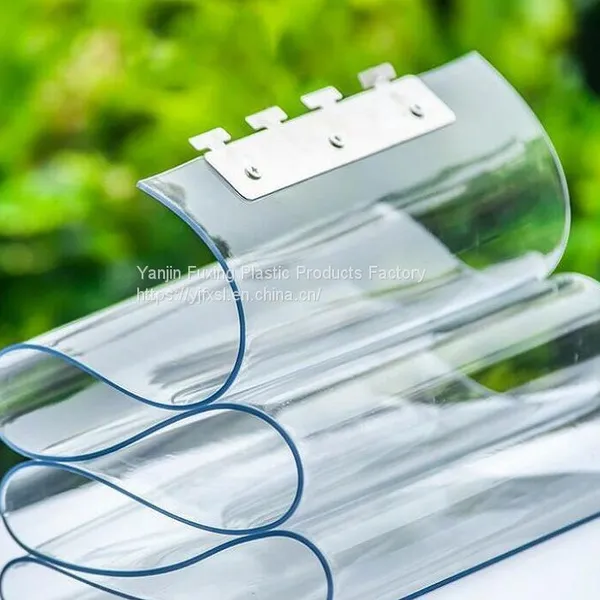Fuxing Lower Price Wind Proof Door Pvc Magnet Curtain Soft Pvc Ribbed Curtain Pvc Strip Curtain Transparent