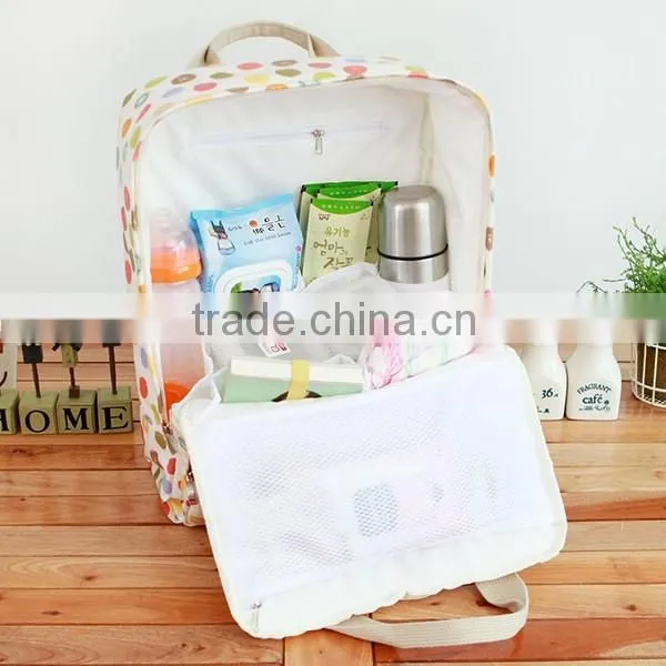 Brand Designer Flower Printing Diaper Backpack Waterproof Oilcloth Diaper Backpack Bags 2015 photo-6