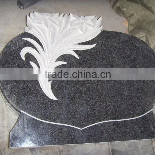 Cemetery Decorations Natural Black Granite Tombstone Quality Choice photo-3