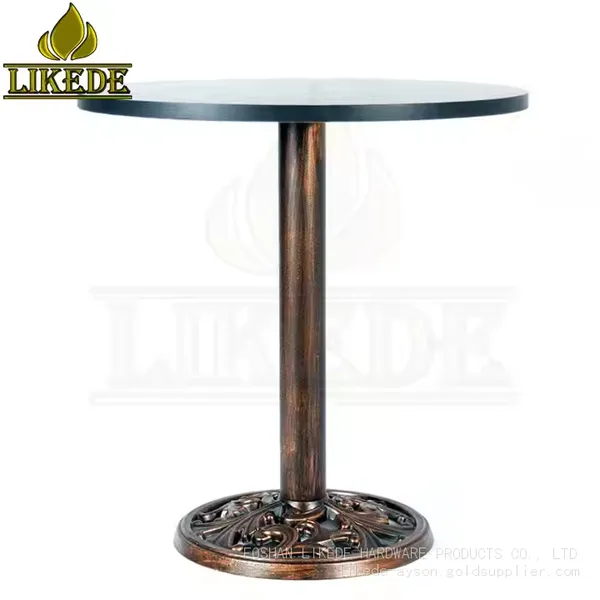 Cast Iron Base Round Table With Copper Finish Home Bar Melamine Table photo-3