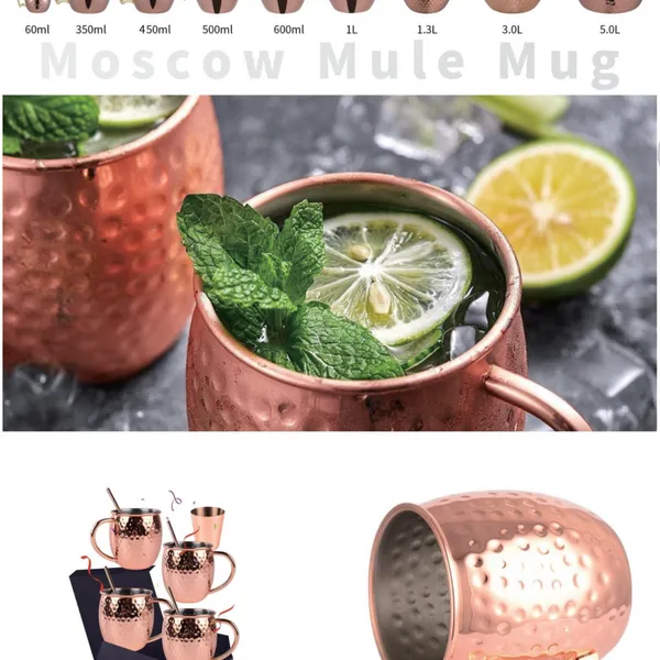 Copper Moscow Mule Mugs 100% Copper Made or Stainless Steel Made All Shapes and Kinds Licor Using Items photo-5