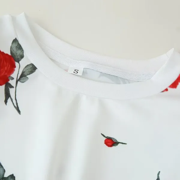 INS Retro Print Loose Casual Print Round Neck Short Sleeved T-shirt Top 2025 photo-3