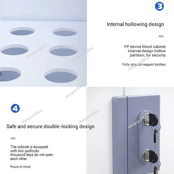 PP Acid Alkali Cabinet With Double Lock – 12 Gallon, White Porcelain, 1 Shelf, 890x590x460mm for Laboratory/Academic Use photo-3
