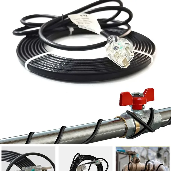 Factory Newest Electric Wire Heat Trace Cable 10M Under Floor Heating Cable for Roof and Gutter With Lamp Plug photo-2