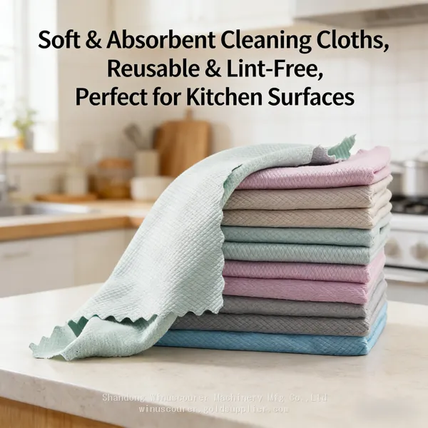 Fish Scales Design Microfiber Kitchen Washcloth Highly Absorbent Reusable Dish Towel