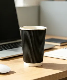 High-Quality 12oz Custom Ripple Wall Disposable Paper Cup for Coffee photo-2