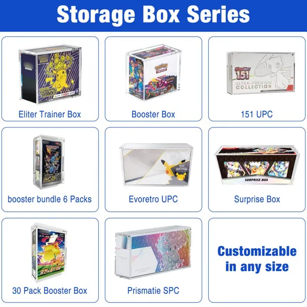 Clear Acrylic Box for Pokemon Booster With Strong Magnetic Closure UV Protected ETB Display Case for Retail for Showcase Use photo-3