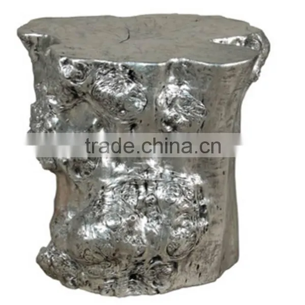 Log Style LIVING ROOM'S STOOL-TABLES Made by Aluminium From India / SILVER CORNER TABLE -STOOL photo-2