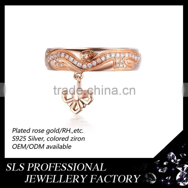 2015 Fashion Italian Style 925 Stering Silver Rose Gold Plated Beautiful Jewelry Set photo-3
