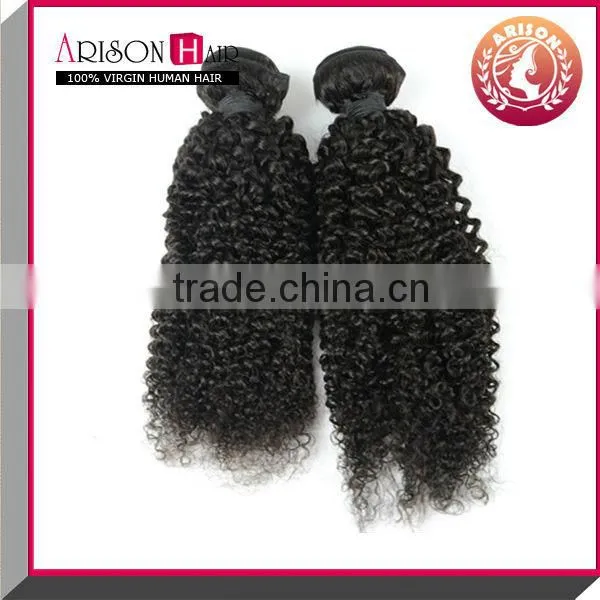 Top Grade 100% Brazilian Cheap Human Hair Kinky Curly Lace Closure With Hair Bundles photo-6