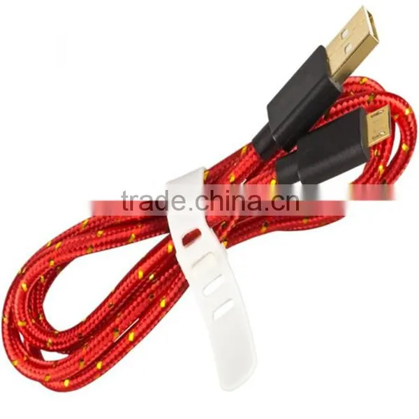 Nylon Gold Plated Micro USB Data Terminal Connector Cable photo-4