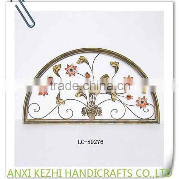 LC-86528 Set 2 Antique Wrought Iron Metal Leaves Wall Art Decor photo-5