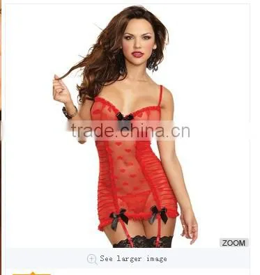 Sexy Heart Jacquard Mesh Garter Slip photo-2