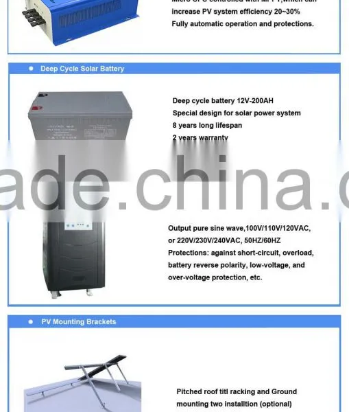 Good Quality and High Efficiency 4KW 96V Off Grid Solar Power System Home Use photo-3
