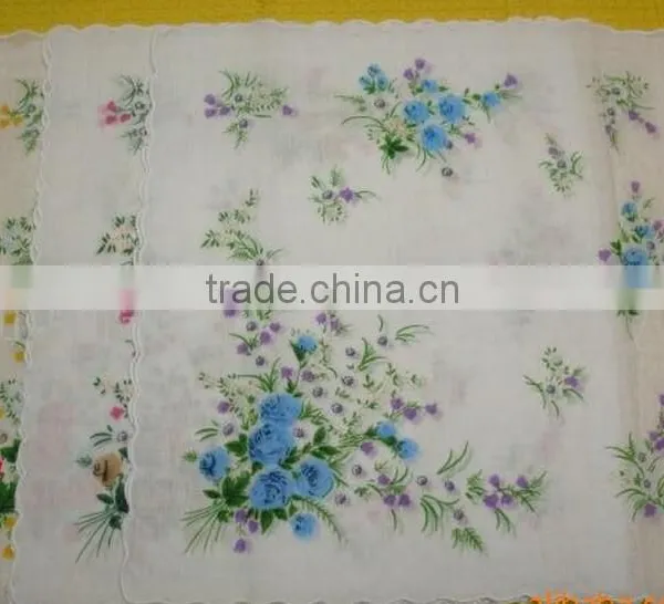 White Cotton Embroidered Cheap Handkerchief photo-2