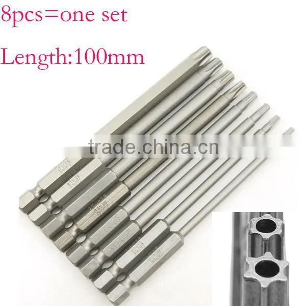 8Size/Set 100mm Length Magnetic Torx Screwdriver Bits Set Electric Screwdriver AR-01 photo-2