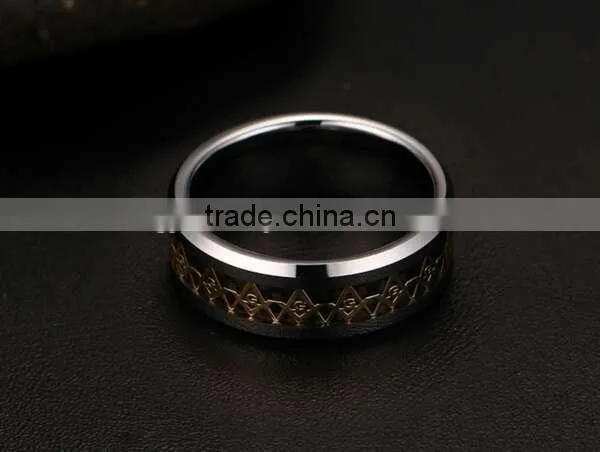 Vintage Logo Engraving Masonic Ring, Generous Masonic Logo Men's Rings photo-6