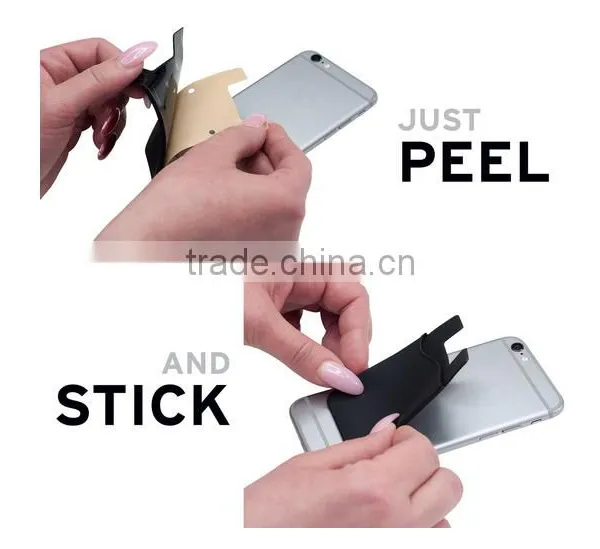 3M Sticker OEM Print Custom Mobile Phone Adhesive Silicone Credit Card/ID Card Holder photo-4