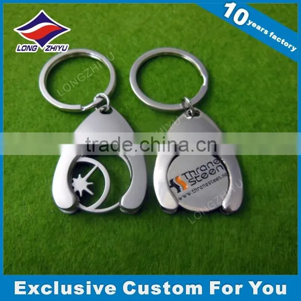 Custom Logo Coin Holder Keychain Silver With Logo Engrave photo-5