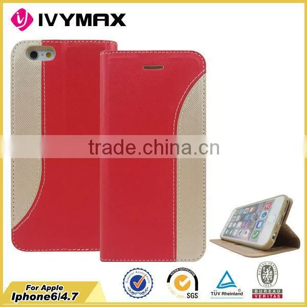 PU TPU 2 in 1 Double Color for Apple Iphone 6 Stand Leather Wallet Phone Case photo-4