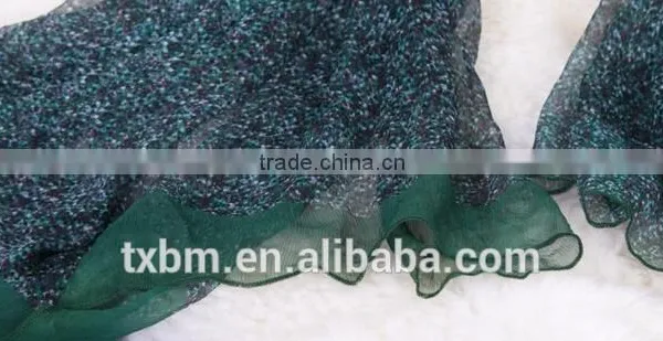 Floral and Dots Pattern Silk Scarf ,wholesale photo-3