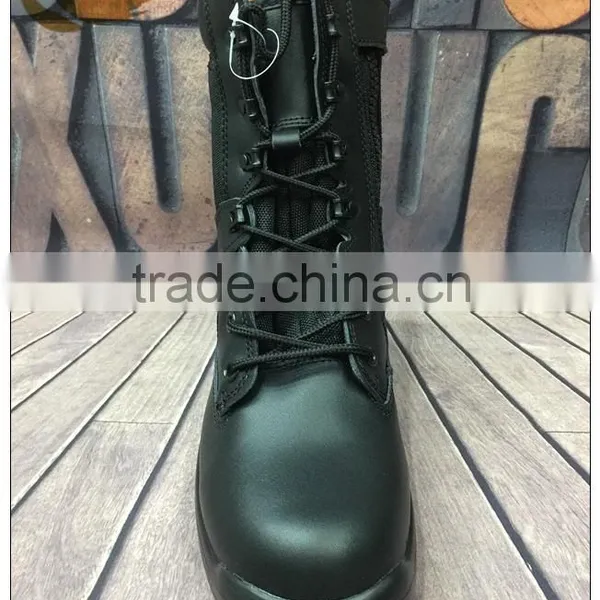 High Ankle Fashion Genuine Leather Black Military Combat Boots Army Safety Shoes photo-3