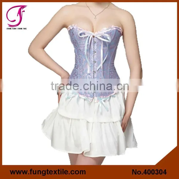 400302 Factory Directly Good Quality Satin Plus Size Sexy Corsets Bustiers Tops photo-6