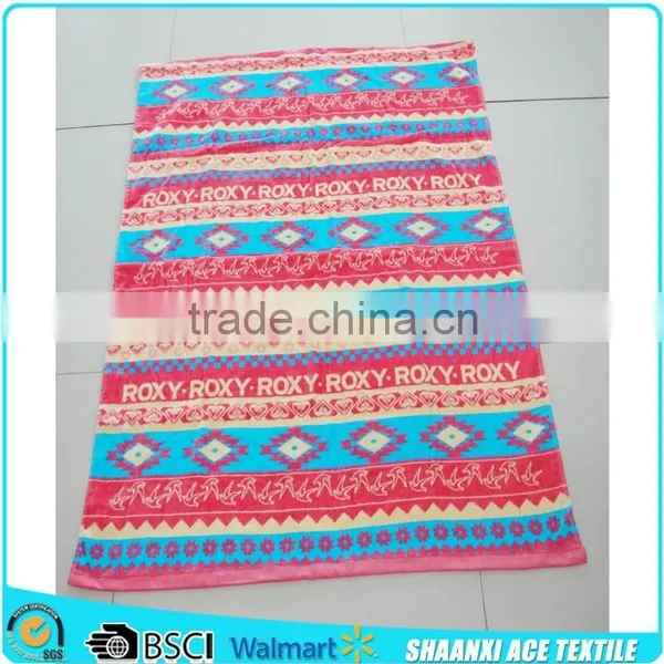2015 HOT Sell 100% Cotton Fiber Reactive Printing Custom Design Gift Beach Towel