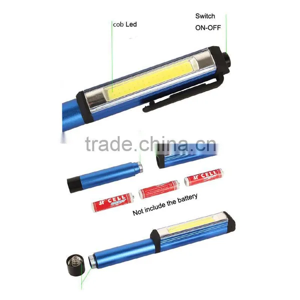 3AAA Battery Work COB Aluminum Alloy Flashlight Magnetic Small Pen Work Light photo-4