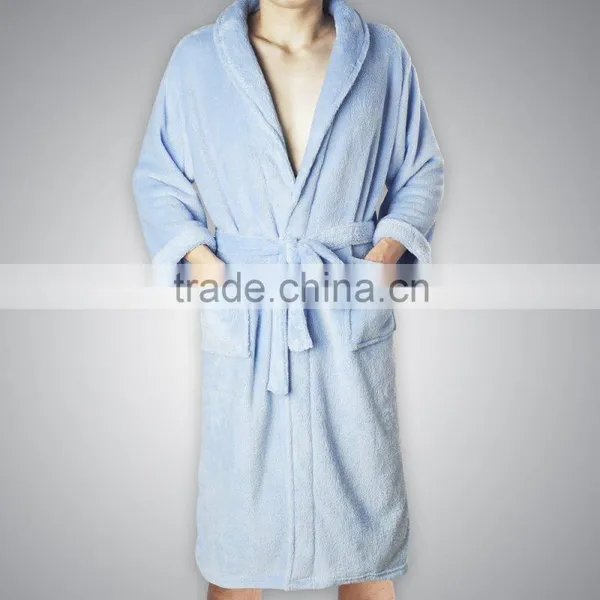 Super Soft Waterproof Microfiber Coral Fleece Bathrobe photo-2