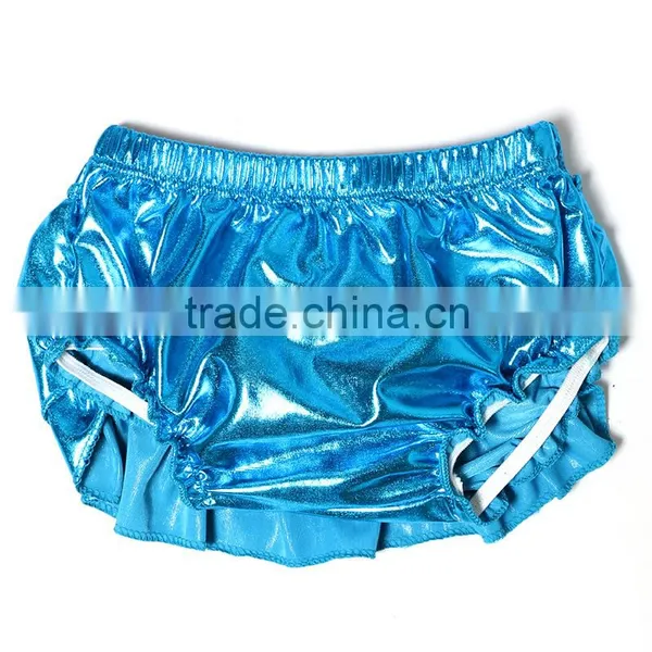 Blue Cotton Baby Cropped Trousers Triple Ruffle Pants New Fashion Baby Girls Leggings photo-4